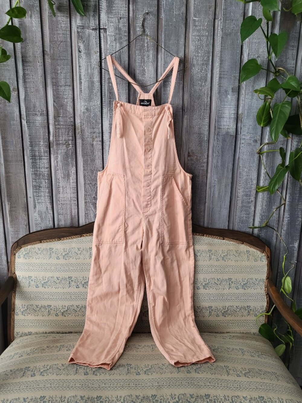 Jordache Pastel Pink Cotton Denim Overalls Jumpsuit Women Size Medium NWOT